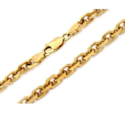 Złoty łańcuch męski 585 gruby ankier szeroki splot