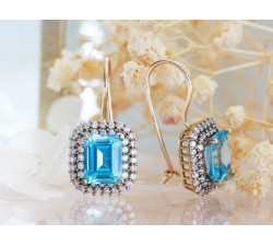 złote kolczyki topaz