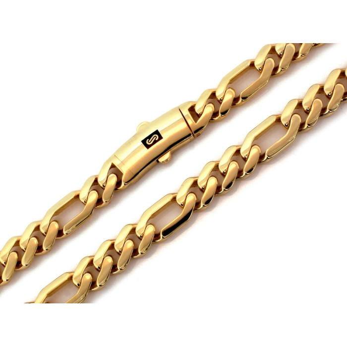 Złoty łańcuszek męski figaro 9mm