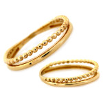 Pierścionek ze złota 375 obrączkowy z kuleczkami podwójny