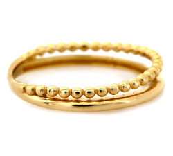 Pierścionek ze złota 375 obrączkowy z kuleczkami podwójny