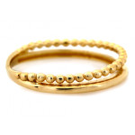 Pierścionek ze złota 375 obrączkowy z kuleczkami podwójny