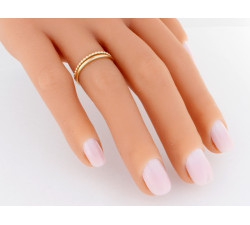 Pierścionek ze złota 375 obrączkowy z kuleczkami podwójny