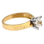 Złoty pierścionek 585 na zaręczyny z cyrkonią