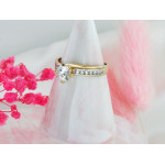 Złoty pierścionek zaręczynowy 585 z białymi cyrkoniami