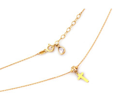 Naszyjnik złoty z krzyżykiem i cyrkoniami