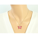 Zawieszka złota 585 delikatna oryginalna klasyczna czerwony motyl emaliowany na prezent