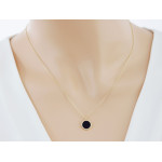 Złoty naszyjnik 585 z kółeczkiem i czarnym kamieniem elegancki wzór 14kt