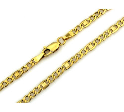 Złoty łańcuszek 585 szeroki figaro mocny dmuchany splot 14kt