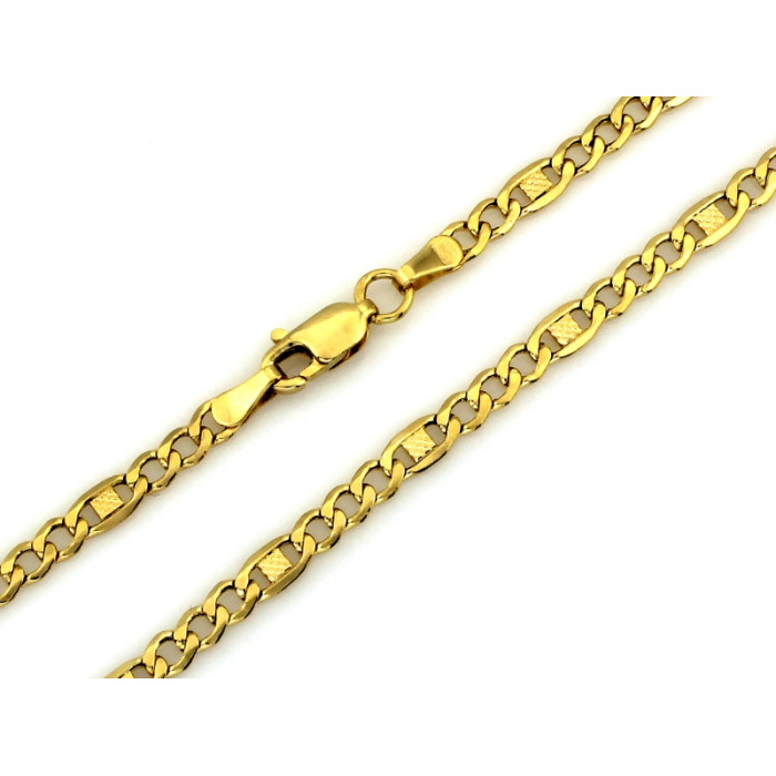 Złoty łańcuszek 585 szeroki figaro mocny dmuchany splot 14kt