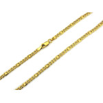 Złoty łańcuszek 585 szeroki figaro mocny dmuchany splot 14kt