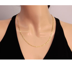 Złoty łańcuszek 585 szeroki figaro mocny dmuchany splot 14kt