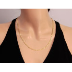 Złoty łańcuszek 585 szeroki figaro mocny dmuchany splot 14kt