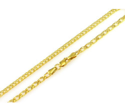 Złoty łańcuszek 585 unisex elegancki podwójny splot rombo 3,5mm