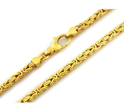 Męski złoty łańcuch 585 splot królewski błyszczący szeroki bizantyna