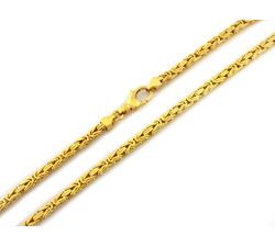 Męski złoty łańcuch 585 splot królewski błyszczący szeroki bizantyna