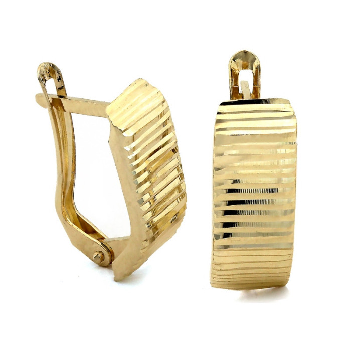 złote kolczyki na angielskie zapiecie