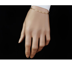 Modna złota bransoletka 585 z dużych ogniw eleganckich na prezent