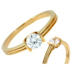 Pierścionek złoty 585 na zaręczyny z cyrkonią elegancki