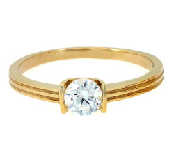 Pierścionek złoty 585 na zaręczyny z cyrkonią elegancki