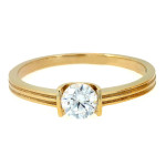 Pierścionek złoty 585 na zaręczyny z cyrkonią elegancki