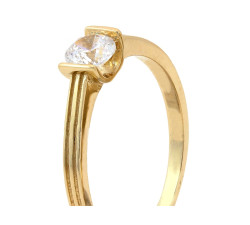 Pierścionek złoty 585 na zaręczyny z cyrkonią elegancki