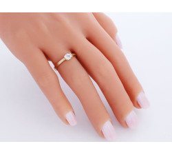 Pierścionek złoty 585 na zaręczyny z cyrkonią elegancki