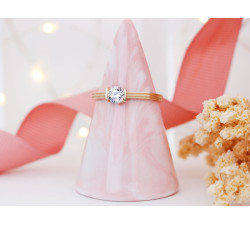 Pierścionek złoty 585 na zaręczyny z cyrkonią elegancki