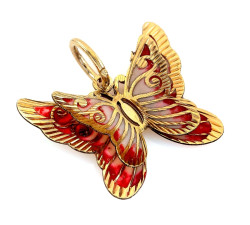 Złota zawieszka motyl emaliowana
