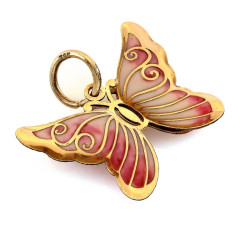 Złota zawieszka motyl emaliowana