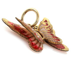 Złota zawieszka motyl emaliowana