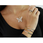 Bransoletka złota 585 elementowa z kolorowymi cyrkoniami na prezent