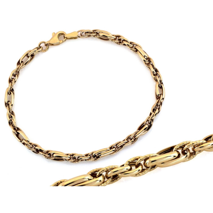 Bransoletka złota 585 przeplatane ogniwa na prezent dla niej