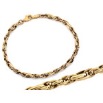 Bransoletka złota 585 przeplatane ogniwa na prezent dla niej