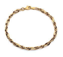 Bransoletka złota 585 przeplatane ogniwa na prezent dla niej