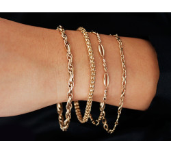 Bransoletka złota 585 przeplatane ogniwa na prezent dla niej