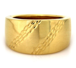 Szeroki złoty pierścionek 585 w stylu obrączki na prezent na co dzień