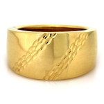 Szeroki złoty pierścionek 585 w stylu obrączki na prezent na co dzień