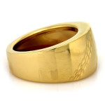 Szeroki złoty pierścionek 585 w stylu obrączki na prezent na co dzień