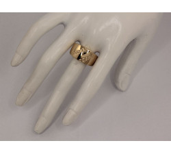 Szeroki złoty pierścionek 585 w stylu obrączki na prezent na co dzień