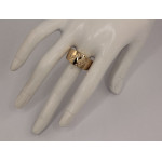 Szeroki złoty pierścionek 585 w stylu obrączki na prezent na co dzień