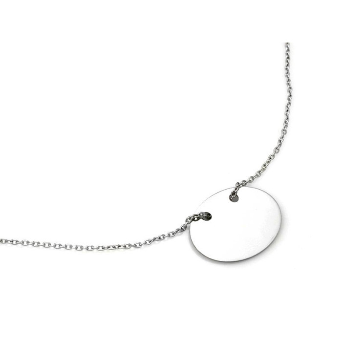 Srebrny naszyjnik 925 celebrytka z kółeczkiem wisząca na łańcuszku
