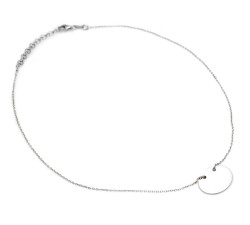 Srebrny naszyjnik 925 celebrytka z kółeczkiem wisząca na łańcuszku