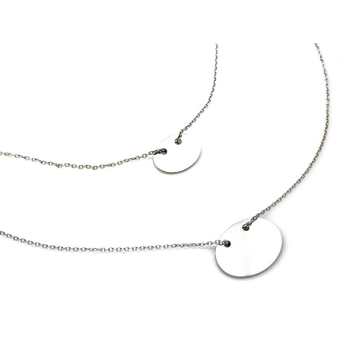 Srebrny naszyjnik 925 z kółkami na łańcuszkach podwójnych