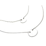 Srebrny naszyjnik 925 z kółkami na łańcuszkach podwójnych