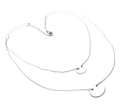 Srebrny naszyjnik 925 z kółkami na łańcuszkach podwójnych