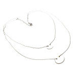 Srebrny naszyjnik 925 z kółkami na łańcuszkach podwójnych