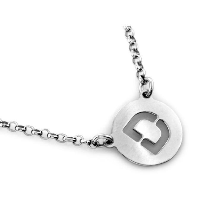 Srebrny naszyjnik 925 z literką D na łańcuszku inicjały na prezent