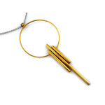 Naszyjnik srebrny 925 z pozłacaną przywieszką w kształcie koła na łańcuszku