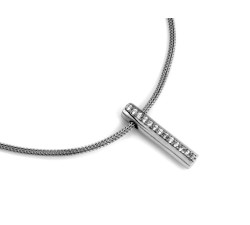 Naszyjnik ze srebra 925 z modnym wisiorem zdobionym z cyrkoniami